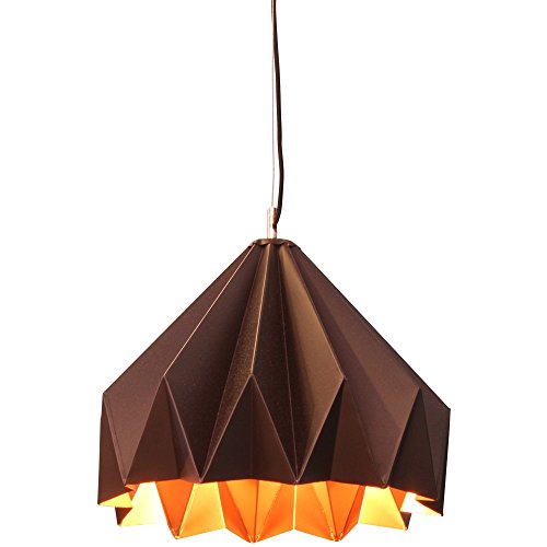 Suspension origami noire laiton D30cm lustre plafonnier métal design