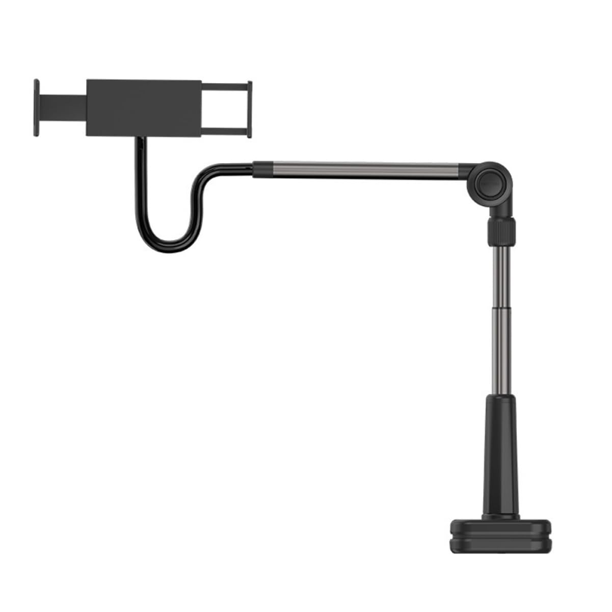 Homoyoyo Supporto per Smartphone da Streaming Braccio Snodato Nero | Abs, Pc, Lega di Alluminio e Silicone, Portata Telefono 120-255mm, Clip 0-75mm