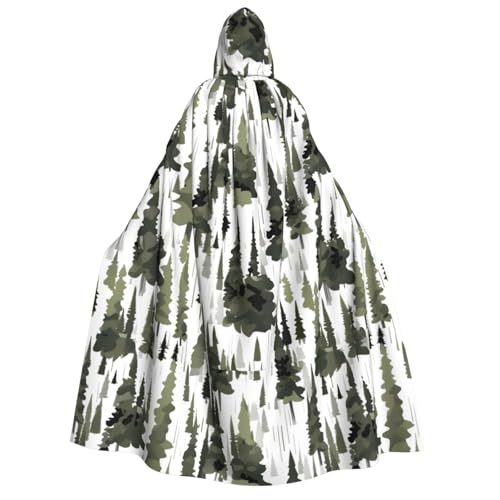 Cape à capuche motif arbres blancs adulte pour dissimuler votre visage en soirée