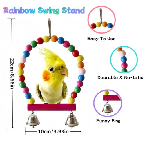 11 Pack Bird Toys Parrot Chewing Toys, Parrots Cage Toys, Parakeet Parrot Swing Chewing Hanging Toys Bird Cage Toys for Small Parrots, Macaws, Parakeets, Conures, Cockatiel, Budgie and Love Birds - Image 4