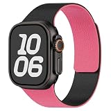 LIRUWECH for Apple Watch バンド シリコンバンド マグネット49mm/46mm/45mm/44mm/42mm/41mm/40mm/38mm アップルウォッチ ベルト Series Ultra4/Ultra3/Ultra2/Ultra/12/11/10/9/8/7/6/SE/SE2/5/4/3/2/1 スポーツ おしゃれ メンズ レディース 防水（44mm/45mm/46mm/49mm、ブラックとピンク)