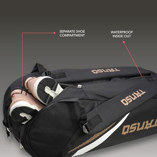 Image of TANSO T-Blast Badminton Kit Bag | Spacious Racket Bag with Two Large Compartments and Separate Shoe Compartment | Front Zipper Pocket and Adjustable Straps