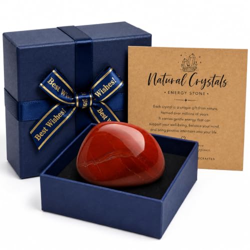 Image of Hand-Selected Red Jasper Stone, Large 1.2 in Polished Crystal, Gift Box
