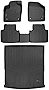 MAXLINER Floor Mats 2 Rows and Cargo Liner Behind 2nd Row Black for 2018-2022 Volkswagen Atlas Without Fender Premium Audio System
