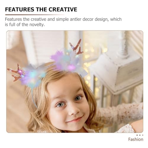 FRCOLOR Light Up Reindeer Headbands, 6pcs Antlers Headband with LED Lights Holiday Headbands Reindeer Antler Hairband - Image 3