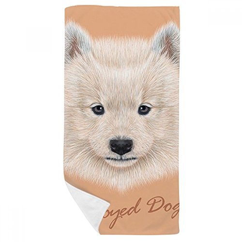 Serviette de bain Samoyède multicolor et gant de toilette doux