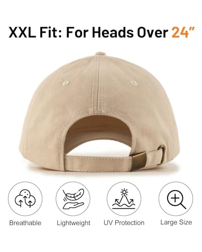 Image of Zylioo Oversize Baseball Cap XXL Big Head Hats for Men Large Dad Hats High Crown Structured Cap Adjustable 22 inch-25.5 inch