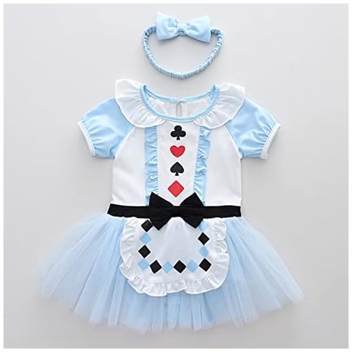 FMYFWY Baby Alice in Wonderland Romper Tutu Dress with Headband - Image 4