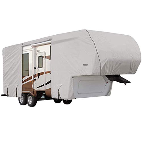 5th Wheel Waterproof Cover Breathable Fits (26 Feet-29 Feet) (Light Grey) | Exceptional Polypropylene Weather Protected Fabric System for Trailer| Ultimate Heavy Duty Heat Shield (348"L x102"W x 120"H) by Toiles VR by Toiles VR - Image 2