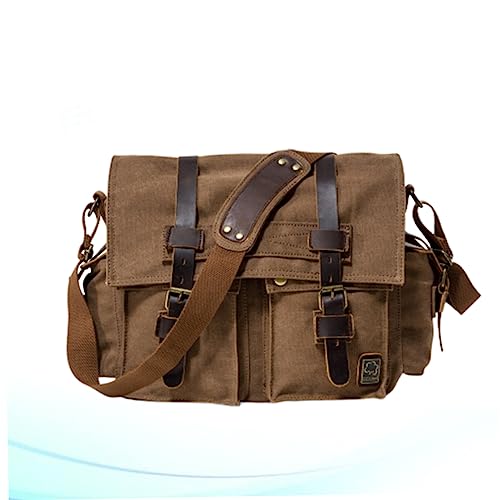 TENDYCOCO Bolsa Tiracolo Masculina De Lona Sobre O Ombro Bolsa Carteiro Masculina Bolsa Amarela Terr