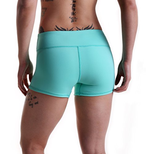 Tough Mode Apparel Short feminino de corrida de voleibol atlético com 7,6 cm, Seafoam Green, X-Large