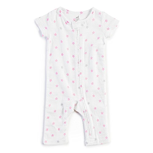 aden by aden + anais Baby Short Sleeve One-piece, Darling Glow, 3-6M
