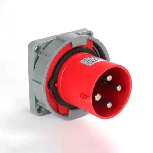 IEC60309 Waterproof CEE Industrial Reverse Plug Connector Concealed Male Socket 4Pin 125A(UI Standard 100A) 380-415V 3P+E Flame Retardant IP67