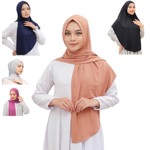 RikaJasmine Instant Hijab Khimar I Ready To Wear Scarf with 5 in 1 style I Muslim Accessories For Women