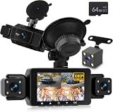 NHOPEEW Dash Cam a 360° a 4 canali per auto con telecamera 1080P