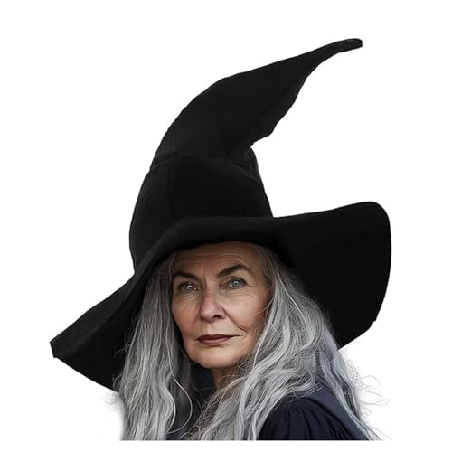 Générique - Générique Halloween Chapeau Sorciere Femme Noir Chapeau Halloween à Large Bord Pointu Chapeau de Sorcière pour Femmes Cosplay Déguisement Fête Accessoire Sorciere
