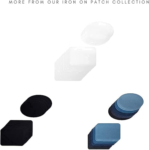Vista 9 de Johnson & Smith Parches para planchar – Parche de 14 piezas para reparación de ropa, pantalones – Parches de tela adhesiva en 2 formas – Fácil