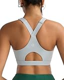 RUNNING GIRL High Impact Sports Bras for Women, High Support Running Adjustable Sports Bra Molded Cup Strappy Sports Bras(WX3150 Grey L)
