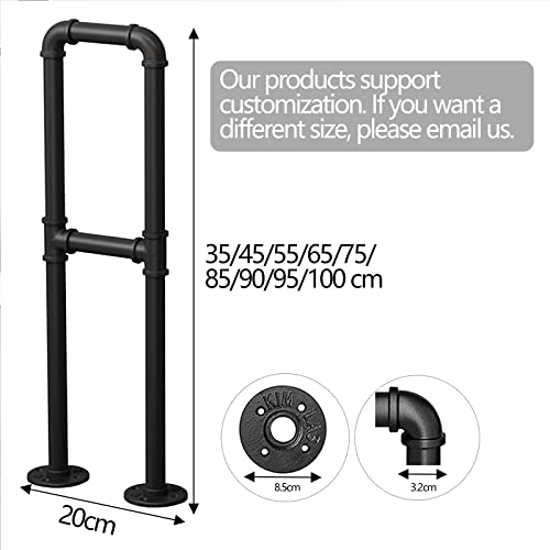 Rampe d'escalier extérieure pour 1 marche en métal noir mat 65 cm - 3