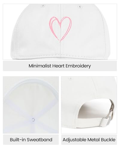 Image of American Trends Womens Baseball Caps Cute Heart Dad Hat, Adjustable Cotton Unisex Cap for Workout, Golf & Everyday Wear
