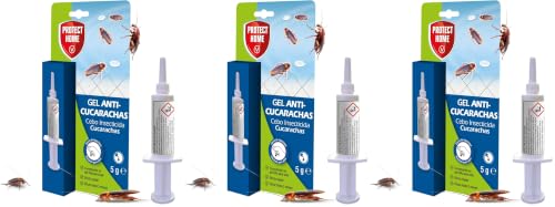 Protect Home Gel Anticucarachas de acción inmediata con jeringuilla 5g, Elimina Todo Tipo de cucarachas, para Uso doméstico, ultrarresistente, (Paquete de 3)
