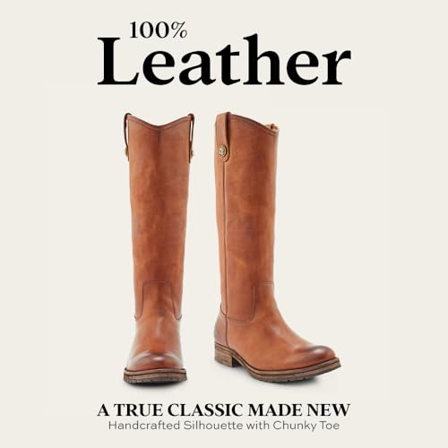 Image of Frye Melissa Button 2 Equestrian-Inspired Tall Boots for Women Made from Hard-Wearing Vintage Leather with Antique Metal Hardware and Leather Outsole - 15 inch Shaft Height