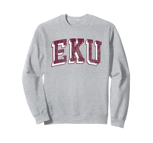 Eastern Kentucky Colonels Retro Arch Heather Gray Sweatshirt