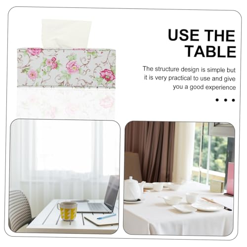 Boîte à mouchoirs cuir PU floral compacte distributeur élégant de table