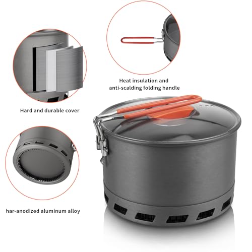 Tentock Portable Camping Pot with Foldable Silicone Handle and Lid - Image 3