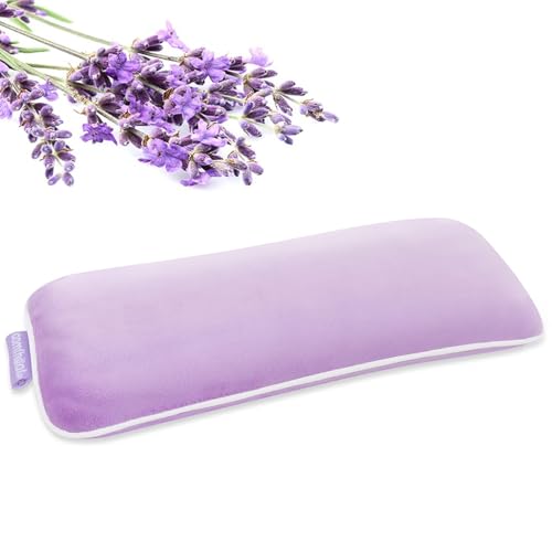 Comfheat Lavender Weighted Eye Pillow for Yoga, Microwavable Moist Heat Eye Compress Mask with Washable Cover for Relaxation, Sleeping, Meditation, Yoga, Spa, Migraine Relief (Purple)