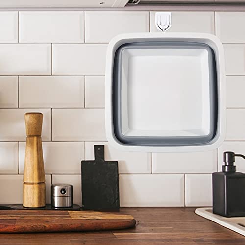 2.4 Gal(9L) Collapsible Dish Pans For Washing Dishes, Space Saving Multiuse Foldable Sink Tub, Kitchen Storage Tray For Outdoor Camping, Vegetable Washing, Rv (Grey-Square) #TOP6