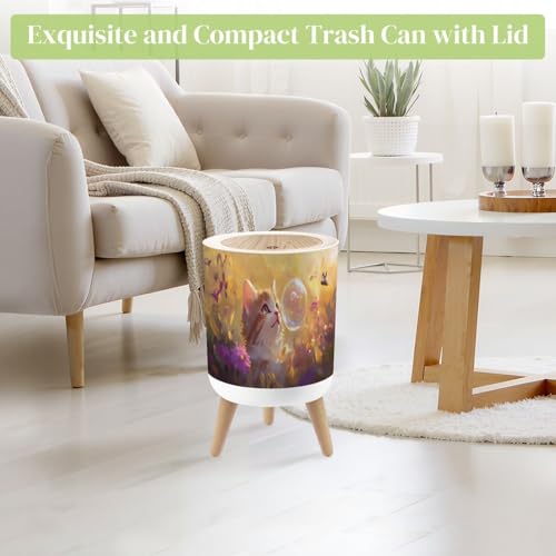 Caneca de basura pequeña con tapa y patas, 7 L miniatura 2