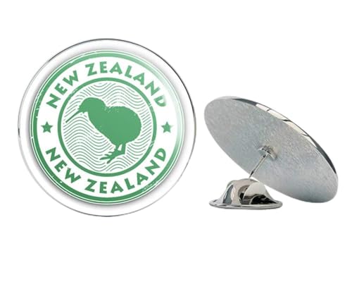 New Zealand Kiwi Bird Grunge Stamp Round Metal 0.75