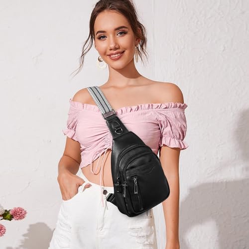 Image of cakang Womens Sling Bag Crossbody Bags for Women Vegan Leather Sling Backpack Daypack Fanny Pack Crossbody Purse Travel