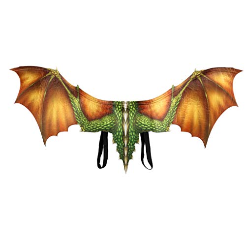 TEEKU Costume Wing Dinosaurio Accessoire Cosplay Dragon Halloween Animal Maison Bricolage Petites Lumières de Studio (Jaune, Taille unique)