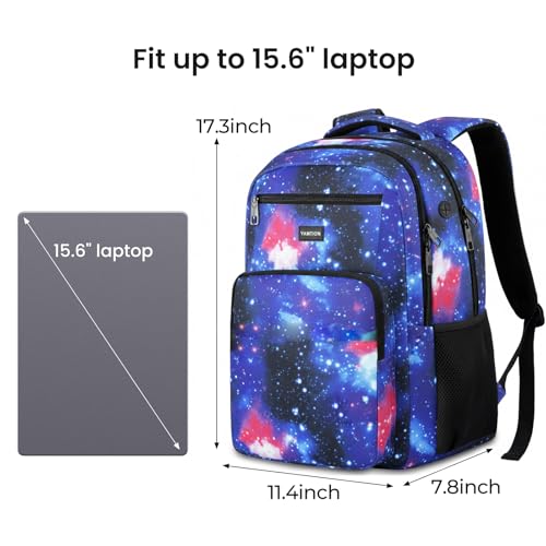 Image of YAMTION Laptop Backpack for Men, Black Backpack, School Backpack for Boys and Girls, Bookbag, Work Backpack (Starrysky, 15.6 inch)