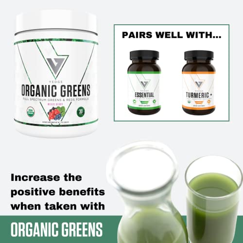 Vedge Nutrition Organic Greens | Vegan Plant-Based Greens Superfoods Powder | Energy, Antioxidants & Recovery | Full Spectrum Greens For Athletes | Mixed Berry, 30 Servings #TOP4