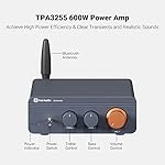 Fosi Audio BT20A Pro Bluetooth 5.0 Amplifier, 300W x2 Wireless Amp, TPA3255 2 Channel Mini Class D Integrated Home Audio Outdoor Stereo Receiver with Bass Treble Control for Passive Speakers - Image 3