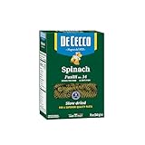 De Cecco Pasta, Spinach Fusilli No.34, 12 OZ (Pack of 12) - Made in Italy, High in Protein & Iron, Bronze die (VKP0034)