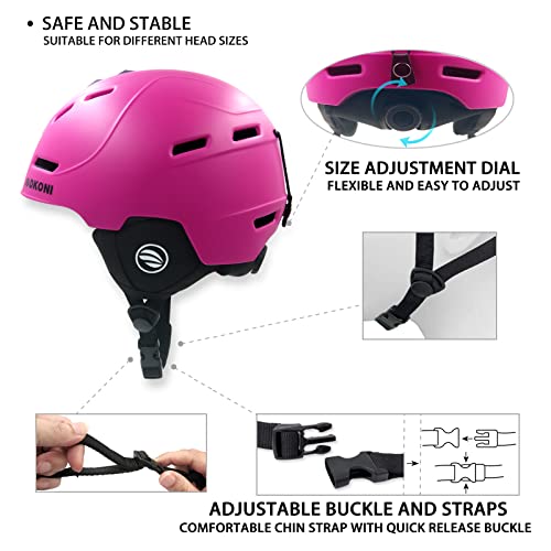 Dkoni Ski Helmet For Adults (Large, Pink) #TOP5