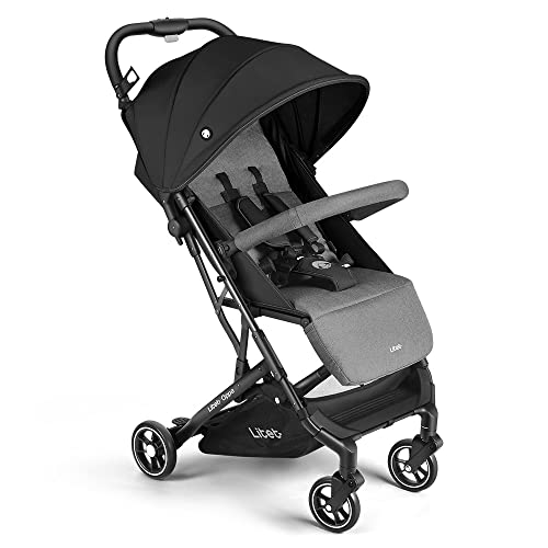 Carrinho de Bebe Compacto 0-15 Kg Oppa Preto e Cinza Litet - BB465