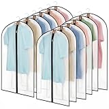 12 Pack Garment Bags 60 * 100cm, 40in PEVA Translucent Garment Covers, Suit Storage Bags, Dress Organizer Bags Used To Protect Shirts, Winter Coats, Jackets
