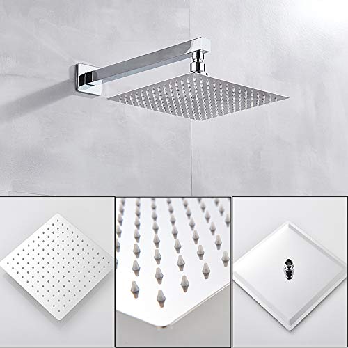 Ensemble de douche chromé à 3 voies encastré avec cascade de baignoire 12" - 6