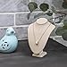MOOCA Small Linen Covered Wood Jewelry Display Necklace Chain Jewelry Bust Display Holder Stand, Necklaces Mannequin, 7 1/4 in Height, Tan Linen