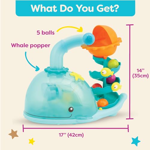 image for B. toys – Musical Whale Ball Popper with Lights – Developmental Se