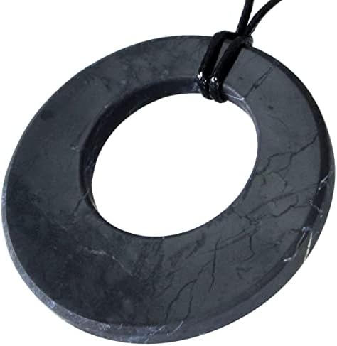 Heka Naturals Shungite Crystal Necklace Pendant | Spiritual Jewellery & Chakra Necklace, Trendy Jewellery, Shungite Stones Healing Crystals, Black Necklace for Negative Energy Protection
