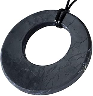 Heka Naturals Shungite Crystal Necklace Pendant | Spiritual Jewellery & Chakra Necklace, Trendy Jewellery, Shungite Stones Healing Crystals, Black Necklace for Negative Energy Protection