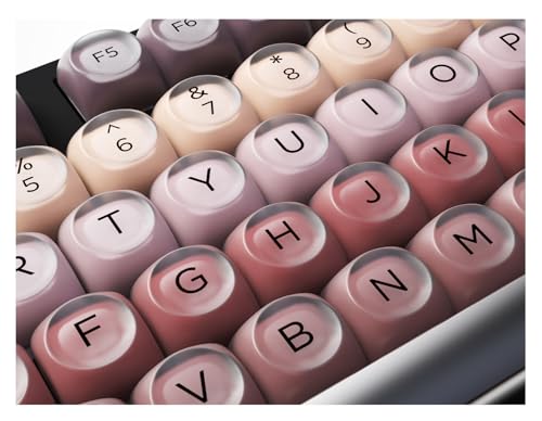 Image of PBT Jelly Keycaps, 132 Keys HOA Profile Keycaps, Red Key caps, Cute Custom Keycap for MX Switches Mechanical Keyboard