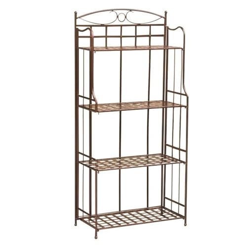 Pemberly Row 4 Tier Iron Bakers Rack in Bronze