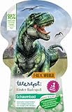 tetesept Kids Schaumbad Dino Abenteuer mit fruchtigem Apfelduft und pflegender Aloe Vera – 1 x 40 ml – dinostarker T-Rex-World Kinder Badespaß mit Badeschaum und grünem Wasser,cover may vary 1 x 40 ml